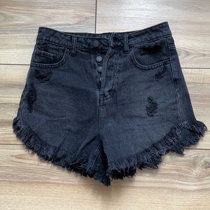 Wild Fable Black/Grey Distressed Cut Off Shorts